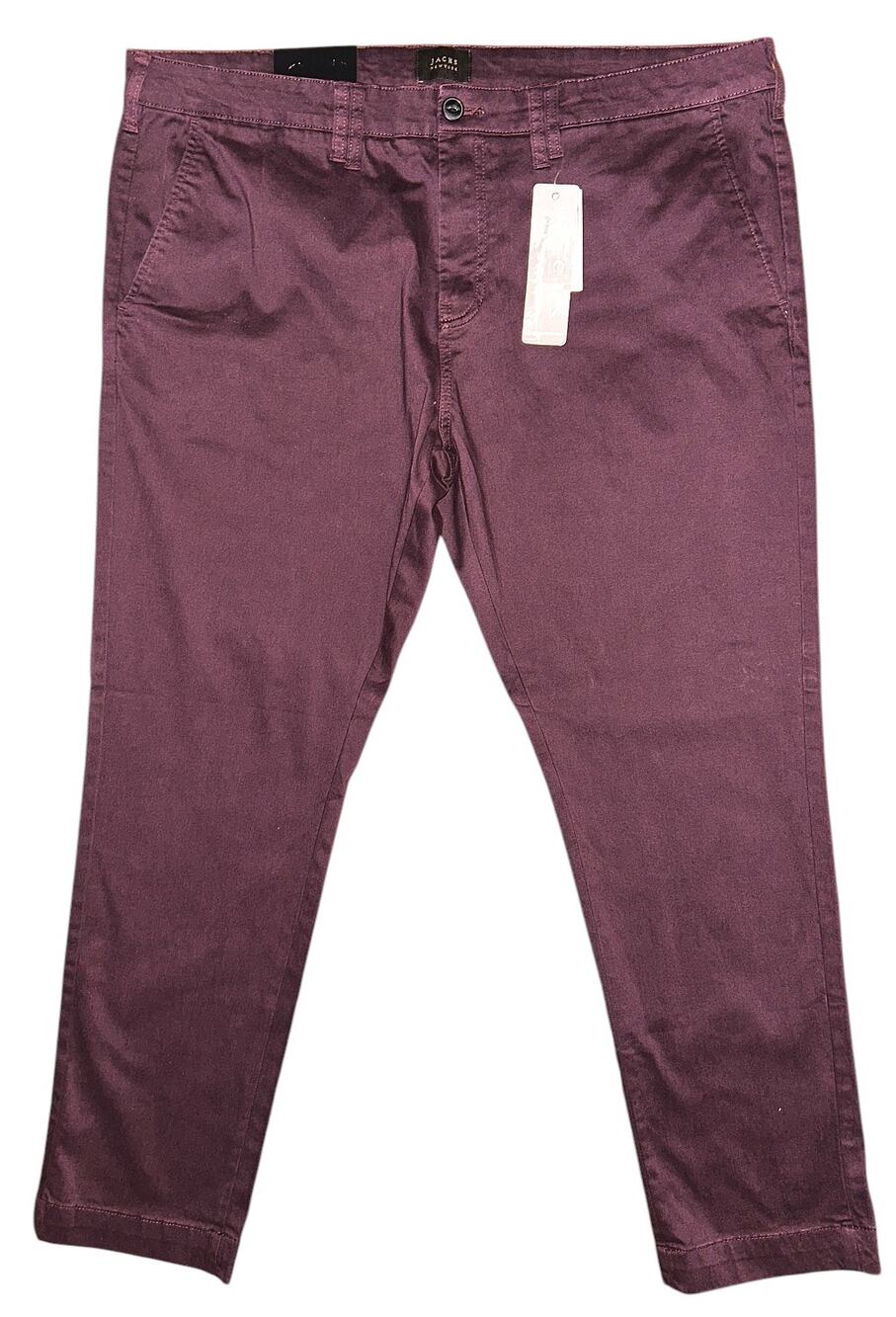 NWT Jachs NY Slim Fit Mid-Rise Tapered Leg Pants Burgundy 40X30